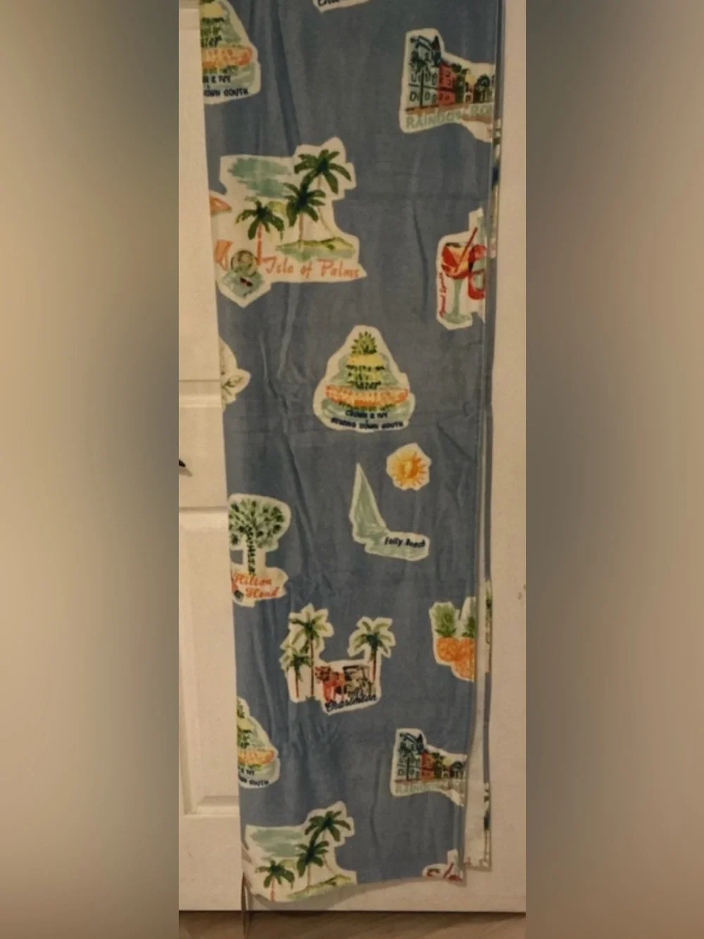 crown & ivy X Sewing Down South Souvenir Lounge Beach Towel 36” x 84” NWT